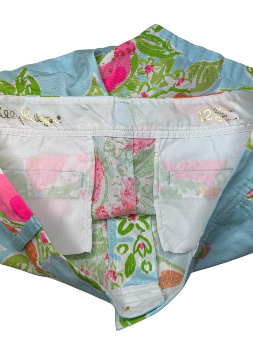 Lilly Pulitzer Pool Blue Pink Lemonade Callahan Shorts NWT - Picture 10 of 15